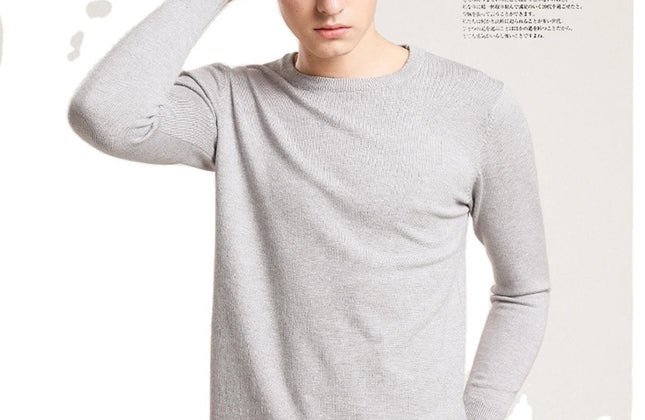 Men’s Custom Logo Knit Sweater – Casual Long Sleeve Pullover