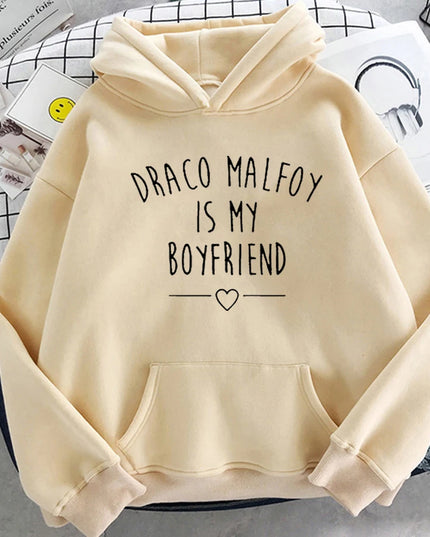 Draco Malfoy Is My Boyfriend Letter Print Hoodie Women Green Casual Sudaderas