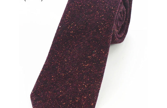 KAMBERFT Solid Color Cashmere Wool Necktie and Pocket Square Tie Clip Sets