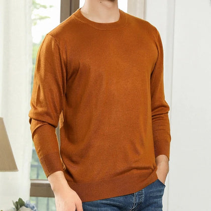 Men’s Custom Logo Knit Sweater – Casual Long Sleeve Pullover