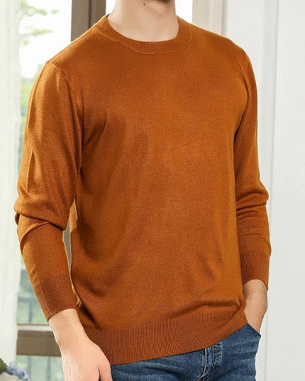 Men’s Custom Logo Knit Sweater – Casual Long Sleeve Pullover