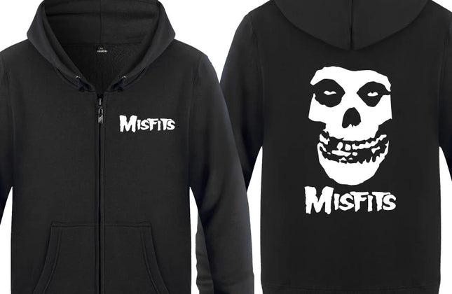 The MISFITS Punk Rock Music Hoodie Sweatshirts Men Fashion Mens Zipper
