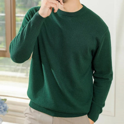 Men’s Custom Logo Knit Sweater – Casual Long Sleeve Pullover