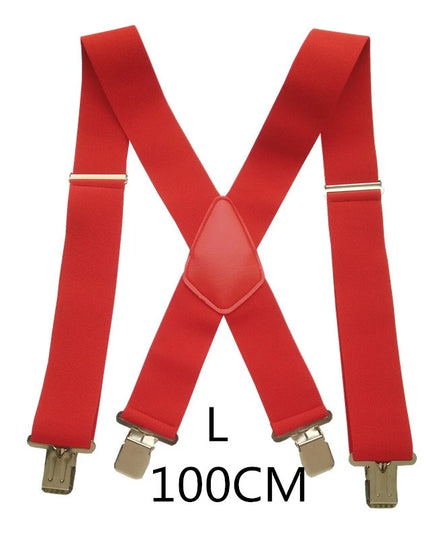 Plus Size 50mm Wide Men Suspenders High Elastic Adjustable