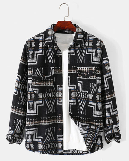 Mens Long Sleeve Custom Labels Wool Warm Coating Camouflage Fashion Casual