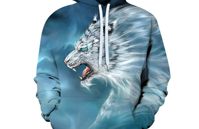 3D Digital Printing Hooded Pocket Pullover Hooded Men's Sweater Custom Hoodies