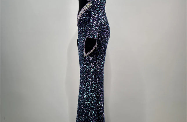 Top Quality Women Celebrity Long Party Night Club Wear Beading Runway Evening