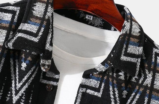 Mens Long Sleeve Custom Labels Wool Warm Coating Camouflage Fashion Casual