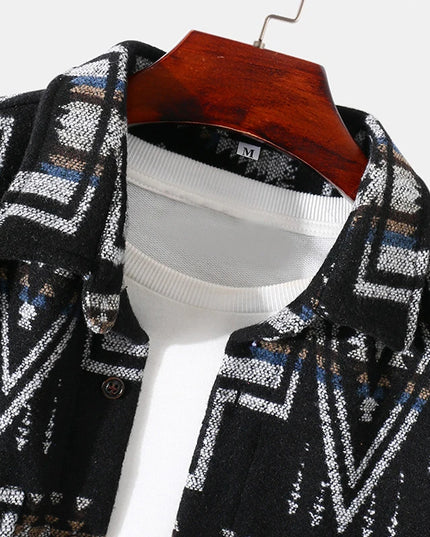 Mens Long Sleeve Custom Labels Wool Warm Coating Camouflage Fashion Casual