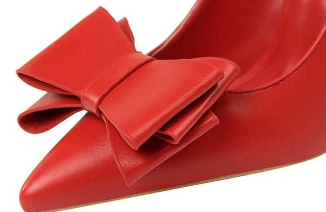 BIGTREE Shoes Bow-Knot Pumps Women High Heels 2025 Fashion Women Heels Lady
