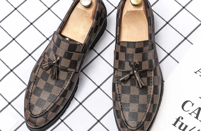 Men Business Casual Pu Leather Loafers for Man Slip on Formal Office Official