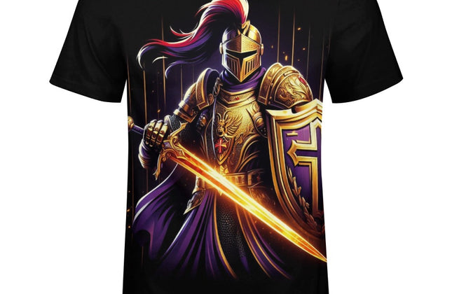 Men's Bold Templar Knight Cotton T-Shirt