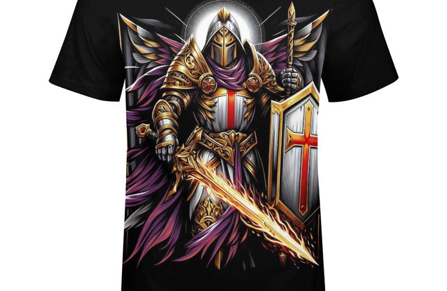 Men's Bold Templar Knight Cotton T-Shirt