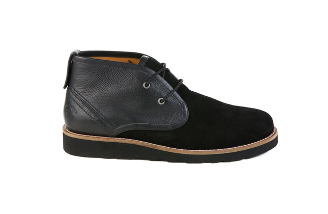 The Nolan Desert Boot | Black Leather & Suede Men's Boot