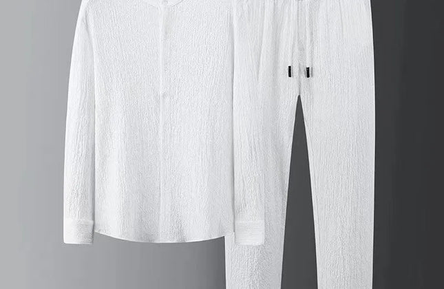 Spring Summer New Fashion Suit Men Long Sleeve Casual Shirts