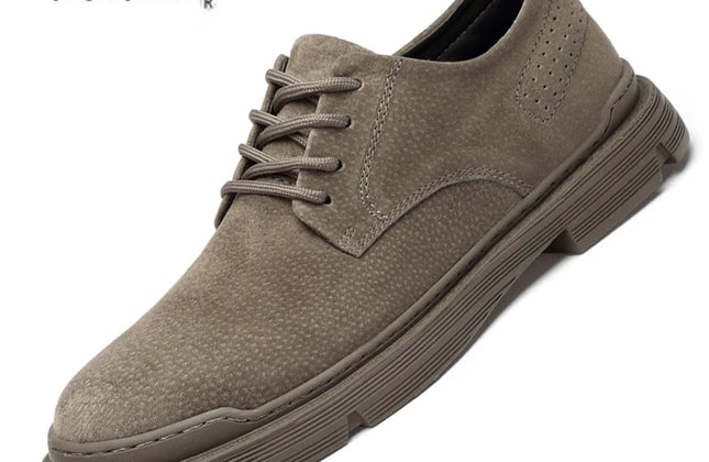 New Genuine Leather Casual Shoes Men Suede Oxfords Men Breathable Flats Shoe