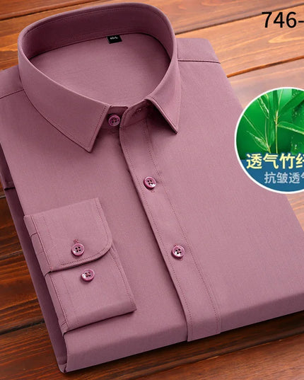 Fashion Blue Black White Mens Dress Shirts for Man Long Sleeved Shirt