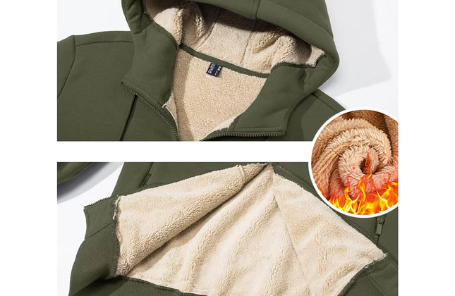 Men's Fleece-Lined Full-Zip Hoodie by TACVASEN