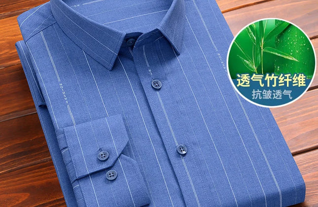 Fashion Blue Black White Mens Dress Shirts for Man Long Sleeved Shirt