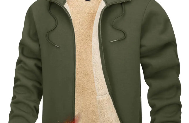 Men's Fleece-Lined Full-Zip Hoodie by TACVASEN