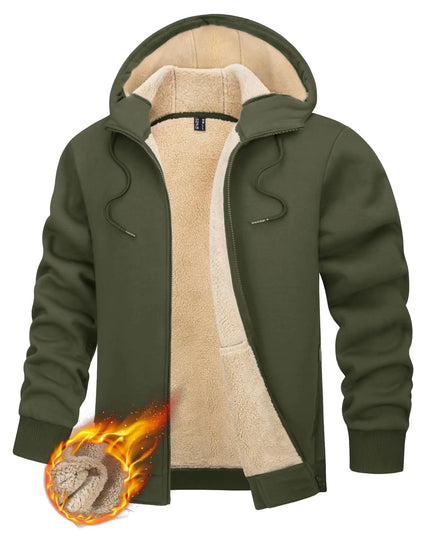 Men's Fleece-Lined Full-Zip Hoodie by TACVASEN