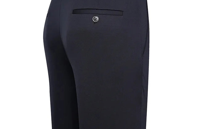 Men's Trousers Summer Thin Business Casual Pants Classic Solid Color Elastic
