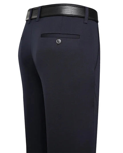Men's Trousers Summer Thin Business Casual Pants Classic Solid Color Elastic