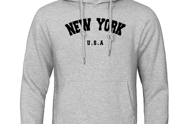 NEW YORK Letter U.S.A City Print Hoody Men Fashion Casual Long Sleeves Hooded