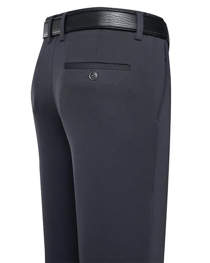 Men's Trousers Summer Thin Business Casual Pants Classic Solid Color Elastic
