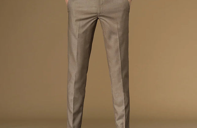 Summer Suit Pants Men Red Black Khaki Flat Formal Office Wear Smart Business