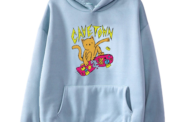 Cavetown Cat Hoodie Kawaii Cartoon Printed Sweatshirts Casual Long Sleeve