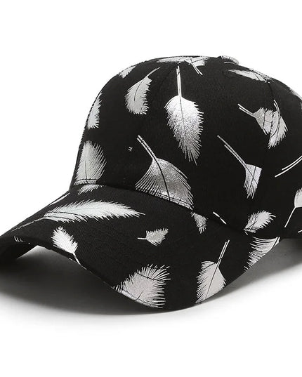 FS Luxury Black Golden Feather Baseball Cap for Men Cotton Women Brand Designer