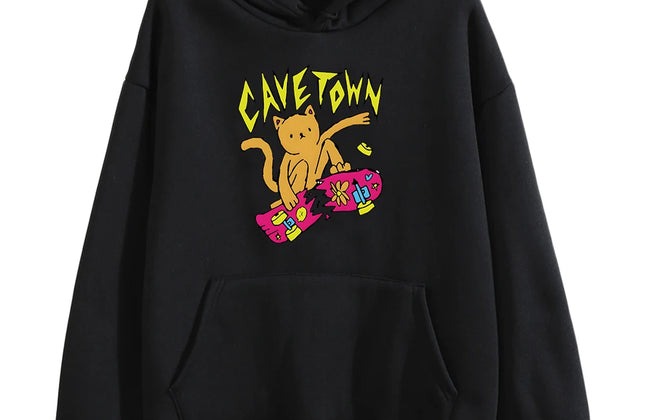 Cavetown Cat Hoodie Kawaii Cartoon Printed Sweatshirts Casual Long Sleeve
