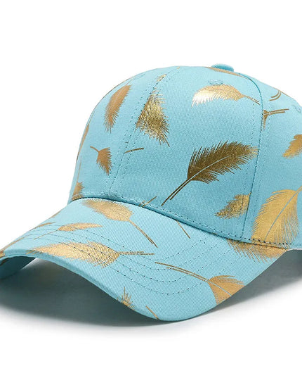 FS Luxury Black Golden Feather Baseball Cap for Men Cotton Women Brand Designer