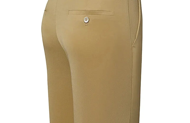 Men's Trousers Summer Thin Business Casual Pants Classic Solid Color Elastic