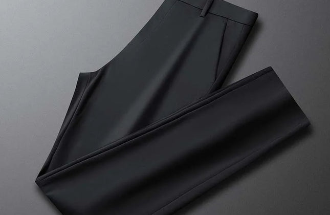 Summer Thin Men's Trousers Four Side Elastic Milk Silk New Business Office Ice