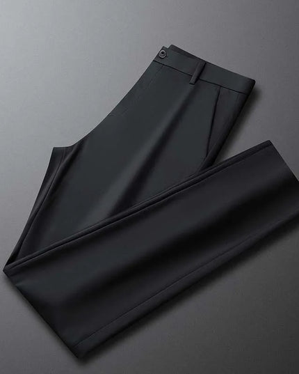 Summer Thin Men's Trousers Four Side Elastic Milk Silk New Business Office Ice