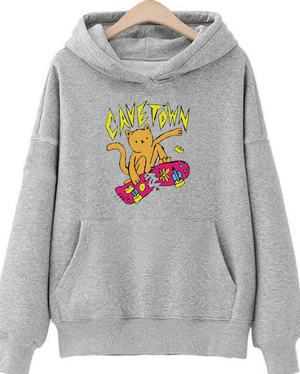 Cavetown Cat Hoodie Kawaii Cartoon Printed Sweatshirts Casual Long Sleeve