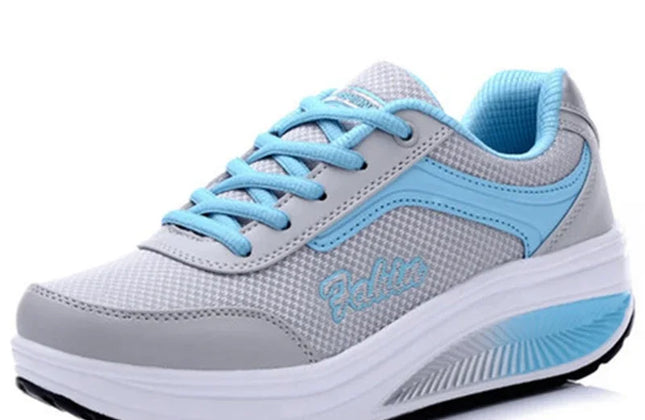 Women Slimming Swing Sneakers Platform Wedge Toning Shoes Woman Breathable