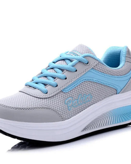 Women Slimming Swing Sneakers Platform Wedge Toning Shoes Woman Breathable