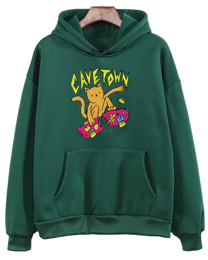 Cavetown Cat Hoodie Kawaii Cartoon Printed Sweatshirts Casual Long Sleeve