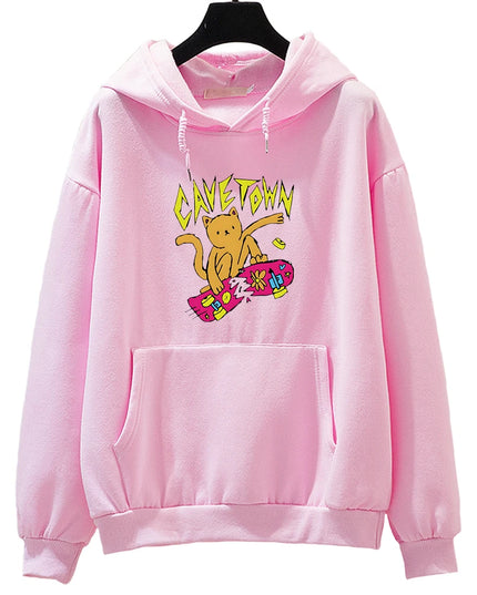 Cavetown Cat Hoodie Kawaii Cartoon Printed Sweatshirts Casual Long Sleeve