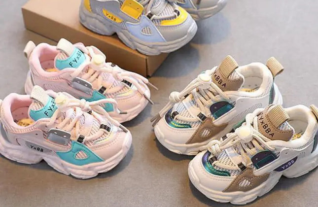 2022 New Girl's Sneakers Children's Boy's Baby Mesh Breathable Kids Shoes