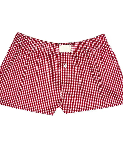 Women's Y2k Pajamas Shorts Cute Plaid Pj Short Pants Flannel Lounge Sleep