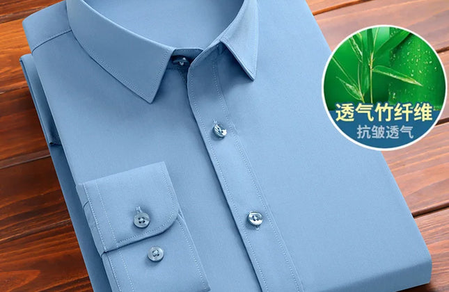 Fashion Blue Black White Mens Dress Shirts for Man Long Sleeved Shirt