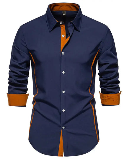 Men Color Block Long Sleeve Shirt - Constantin & Crys