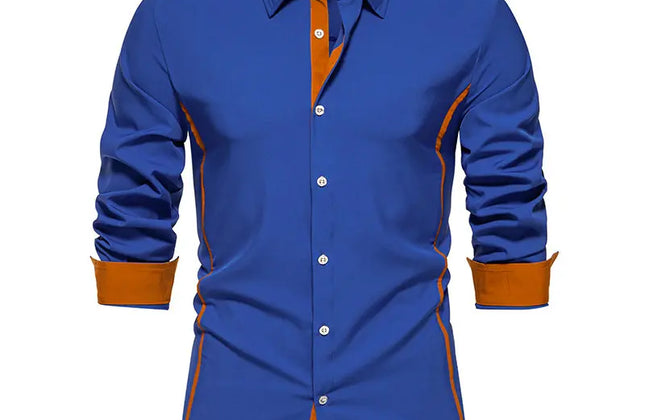 Men Color Block Long Sleeve Shirt - Constantin & Crys