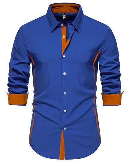 Men Color Block Long Sleeve Shirt - Constantin & Crys