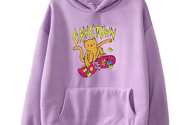 Cavetown Cat Hoodie Kawaii Cartoon Printed Sweatshirts Casual Long Sleeve