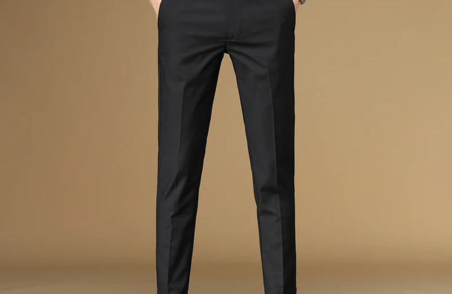 Summer Suit Pants Men Red Black Khaki Flat Formal Office Wear Smart Business